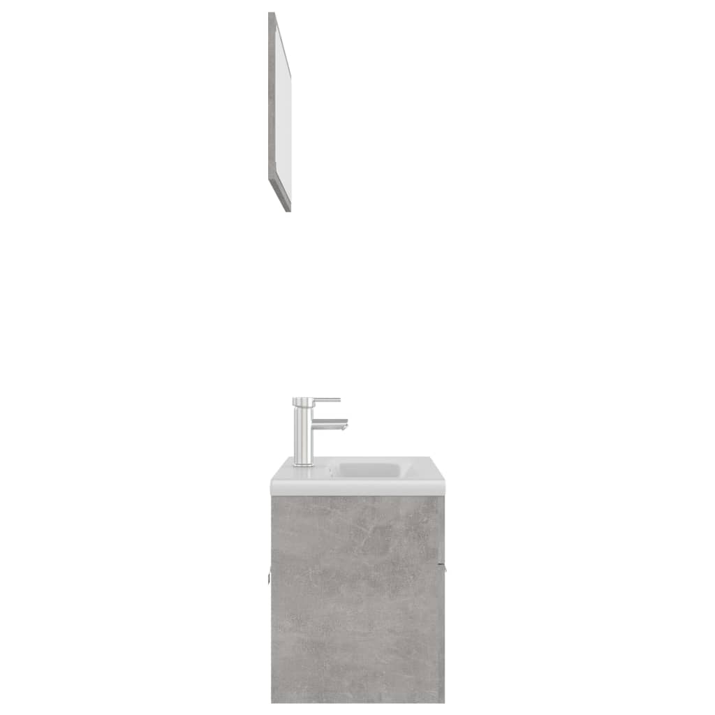 vidaXL Baderomsmøbelsett grå sponplate