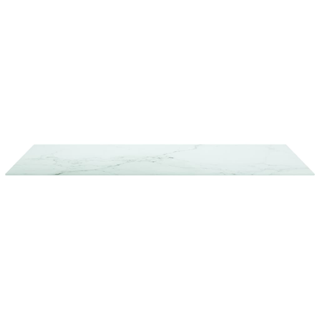 vidaXL Bordplate hvit 120x65 cm 8 mm herdet glass med marmor design