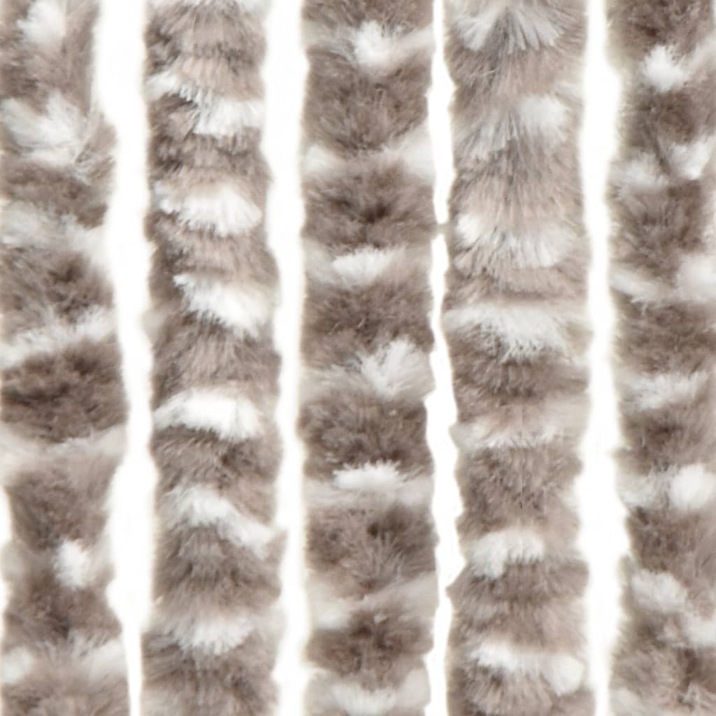 vidaXL Insektsgardin gråbrun og hvit 56x185 cm chenille