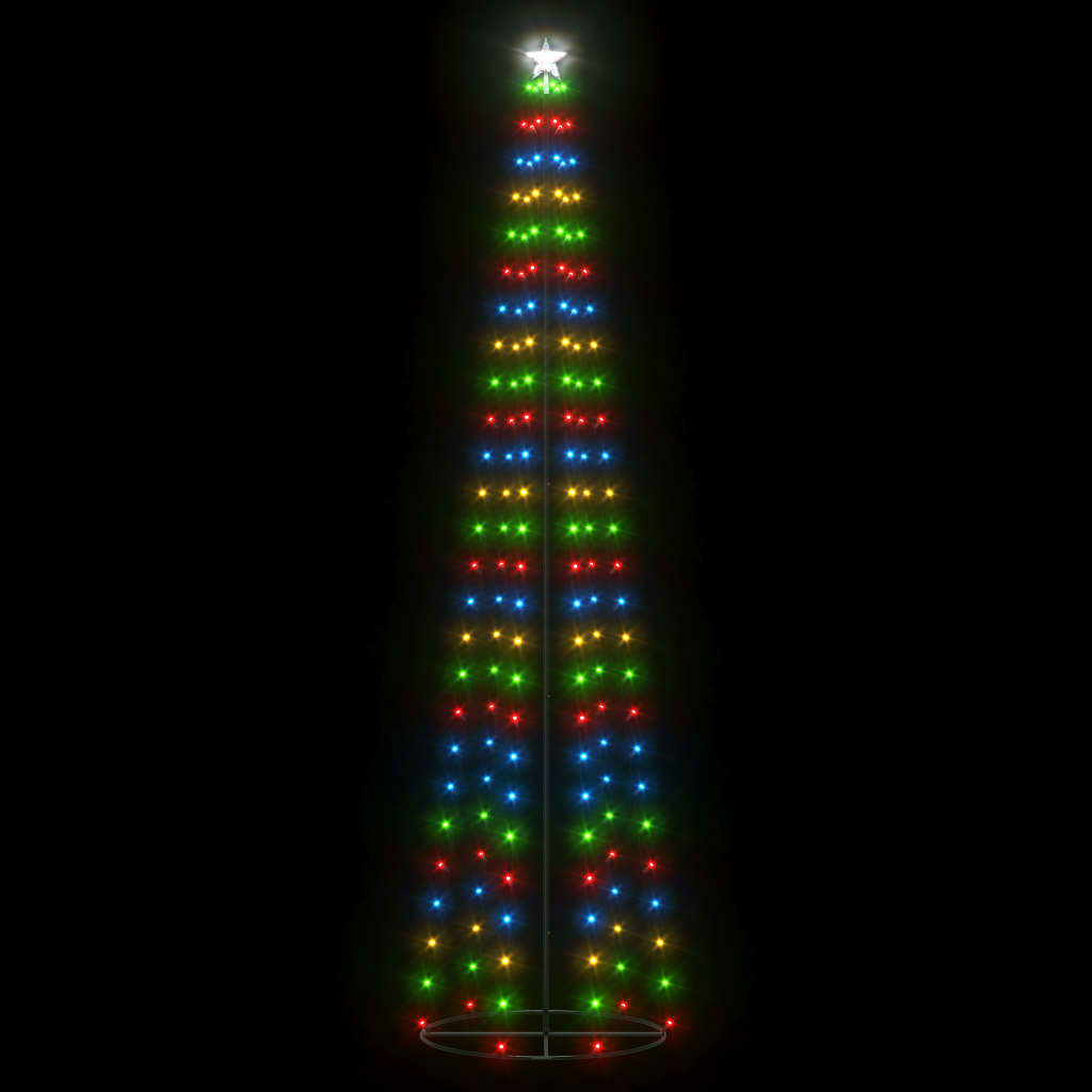vidaXL Juletre kjegle 136 fargerike lysdioder 70x240 cm