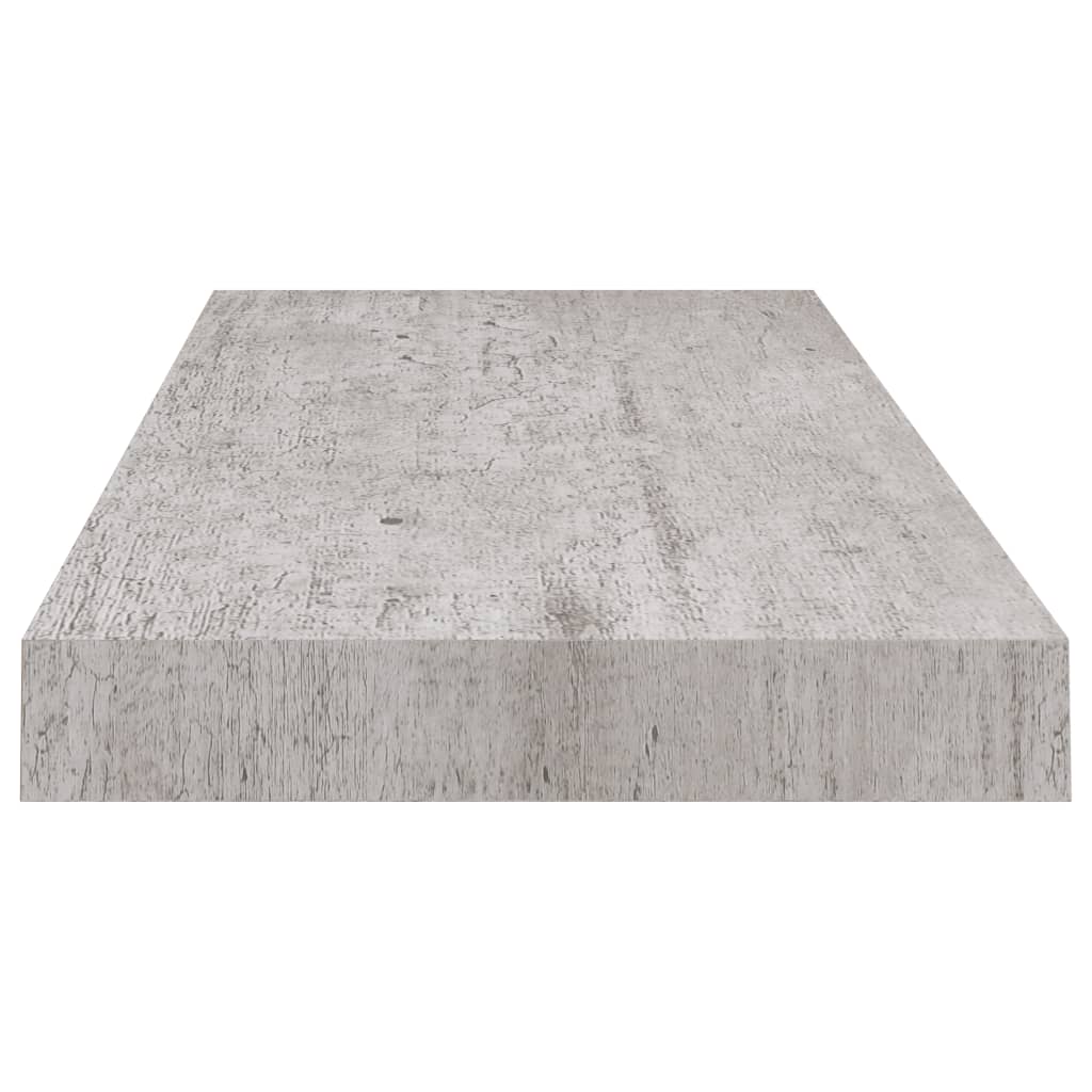 vidaXL Flytende vegghyller 2 stk betonggrå 60x23,5x3,8 cm MDF