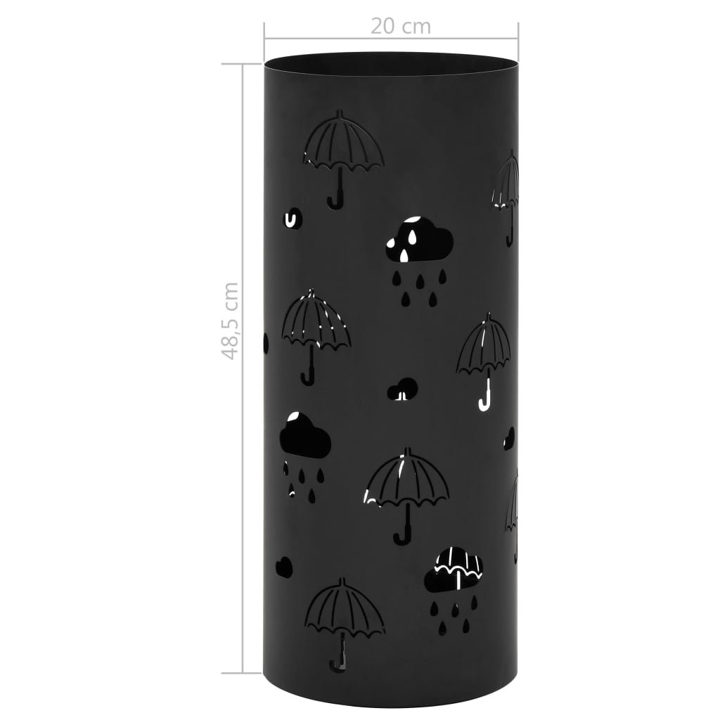 vidaXL Paraplystativ paraplyer stål svart