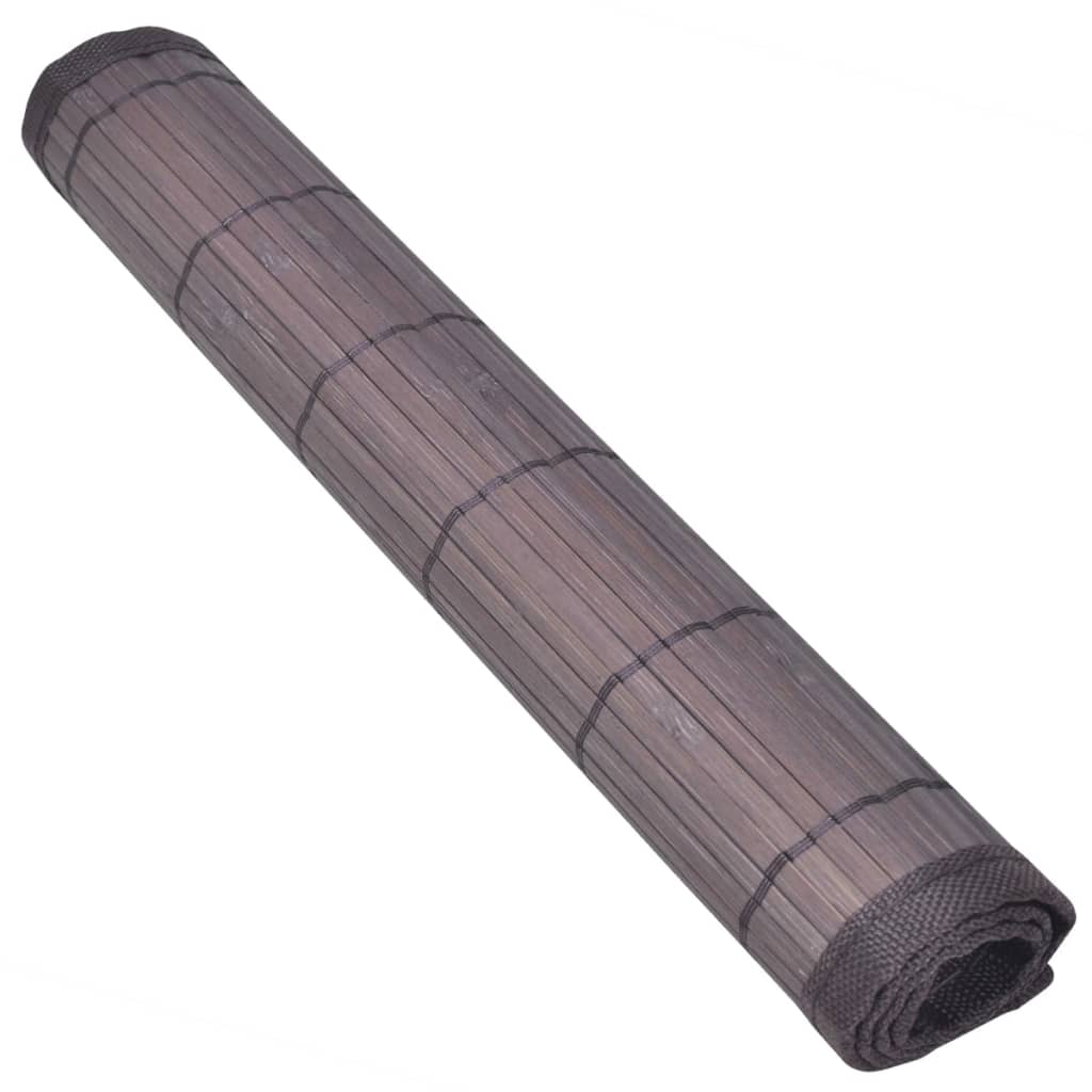 242110 6 Bamboo Placemats 30 x 45 cm Dark Brown