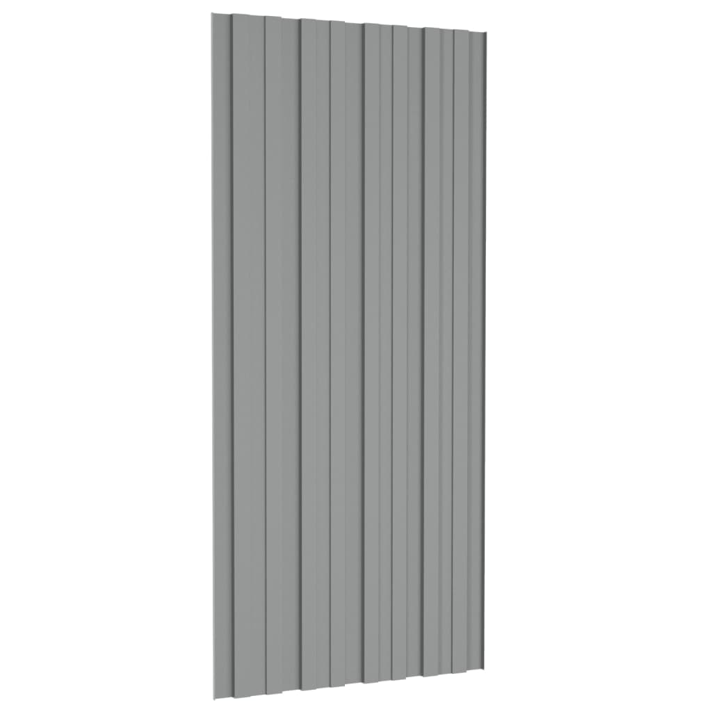 vidaXL Takplater 36 stk grå 100x45 cm galvanisert stål