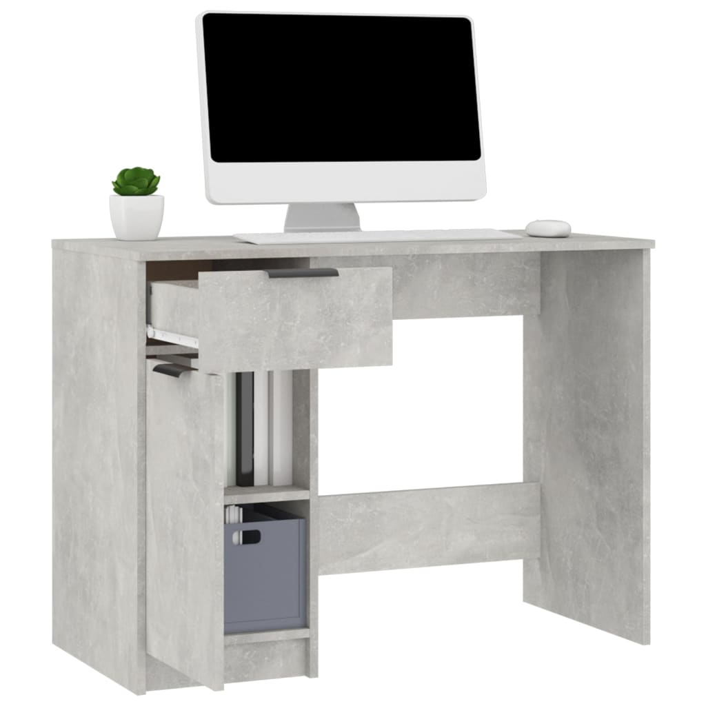vidaXL Skrivebordskap betonggrå 100x50x75 cm konstruert tre