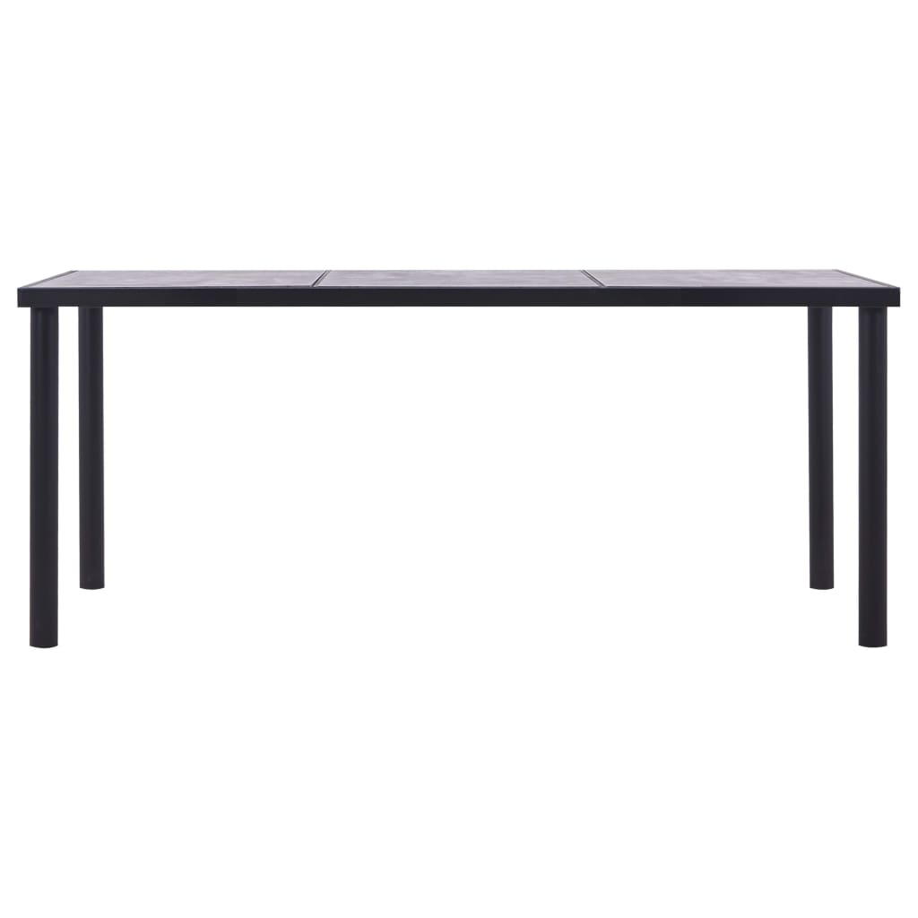vidaXL Spisebord svart og betonggrå 180x90x75 cm MDF