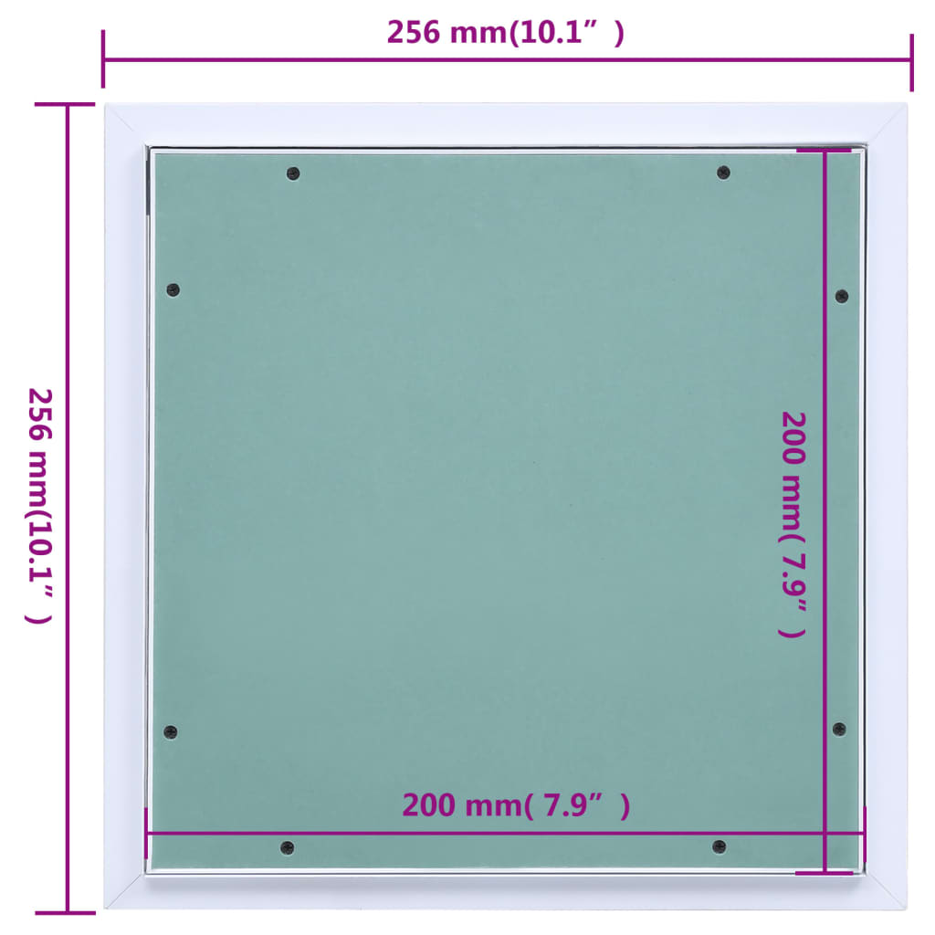 vidaXL Inspeksjonsluke med aluminiumsramme og gipsplate 200x200 mm
