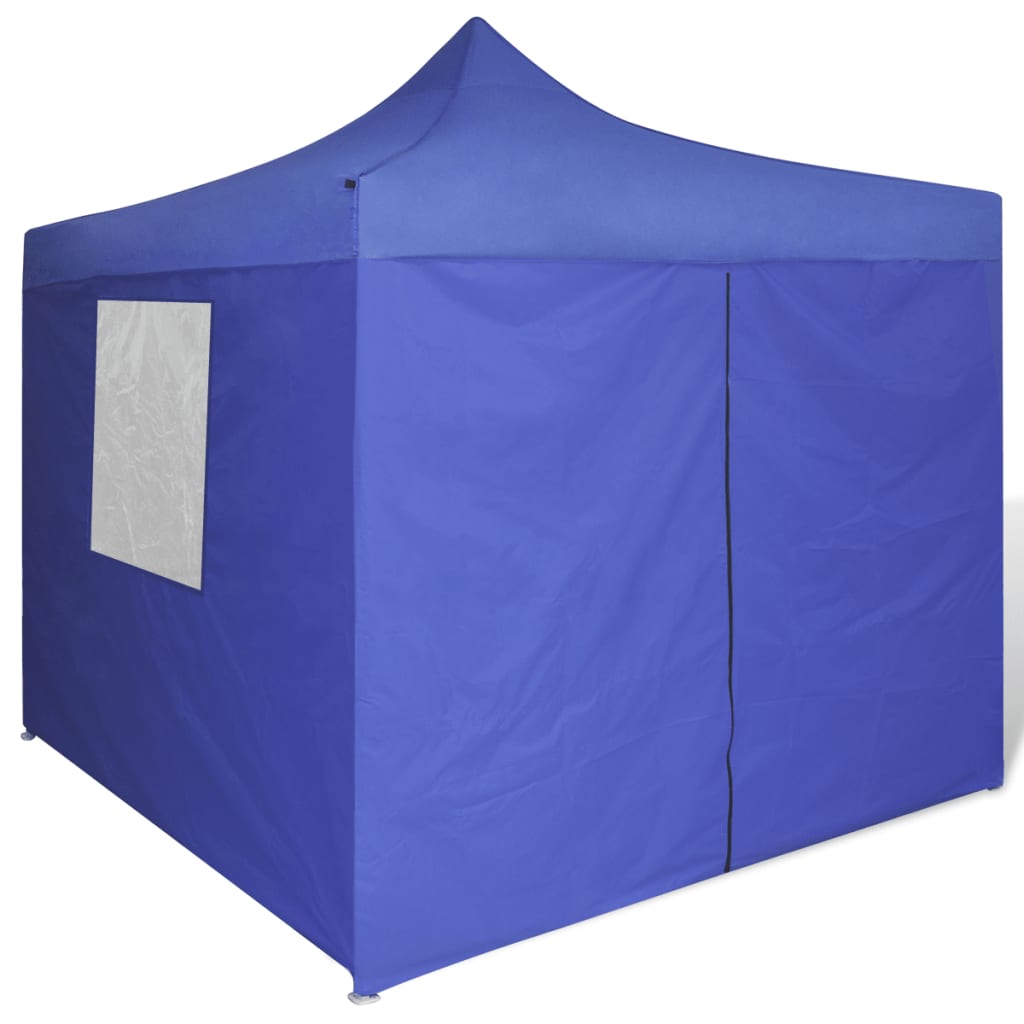 vidaXL Sammenleggbart telt med 4 vegger 3 x 3 m blå