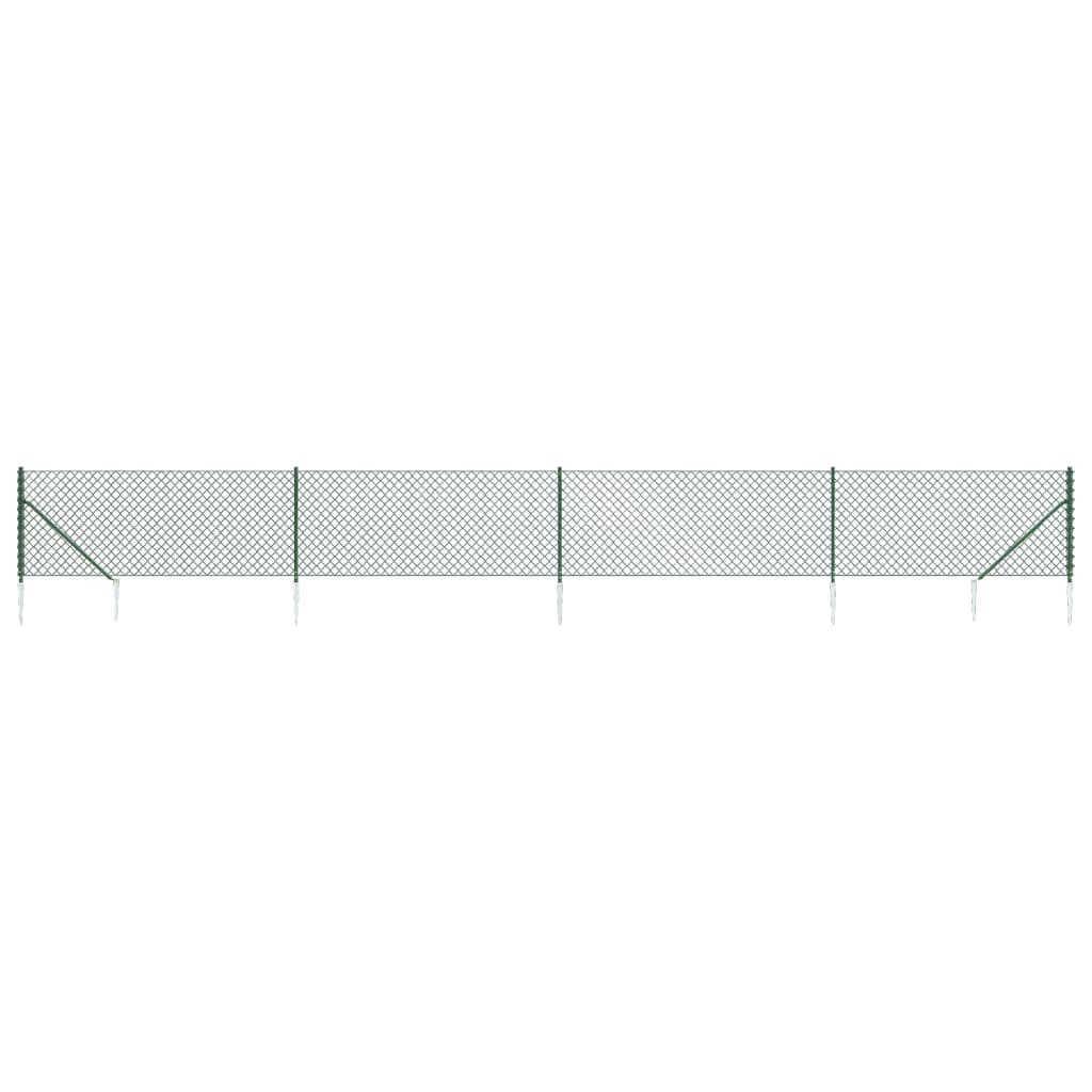 vidaXL Nettinggjerde med stolpespyd 0,8x10 m grønn