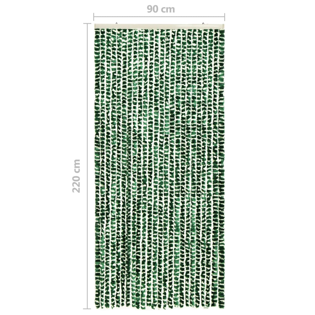 vidaXL Insektgardin grønn og hvit 90x220 cm chenille