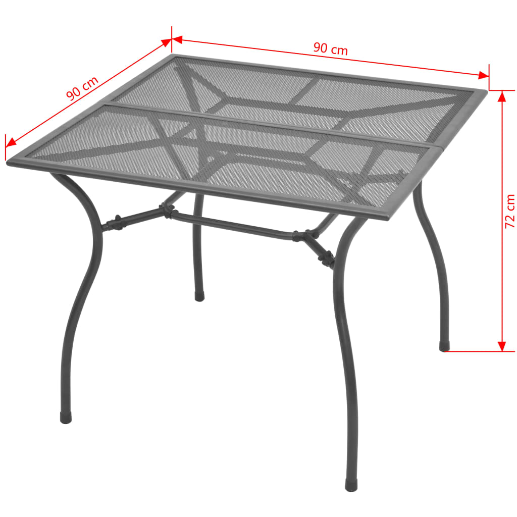 vidaXL Utendørs spisestue med brettbare stoler 5 deler stål antrasitt