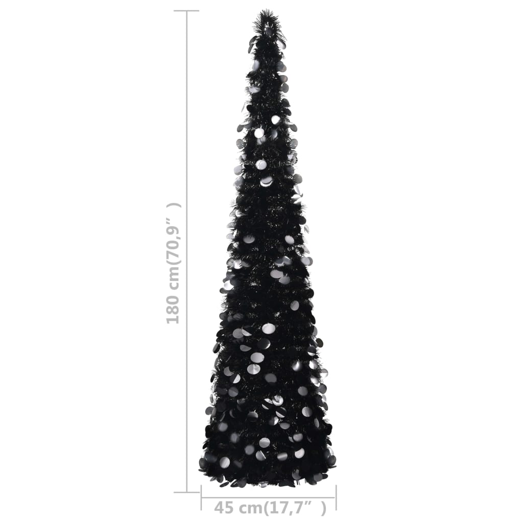 vidaXL Pop-up kunstig juletre svart 180 cm PET