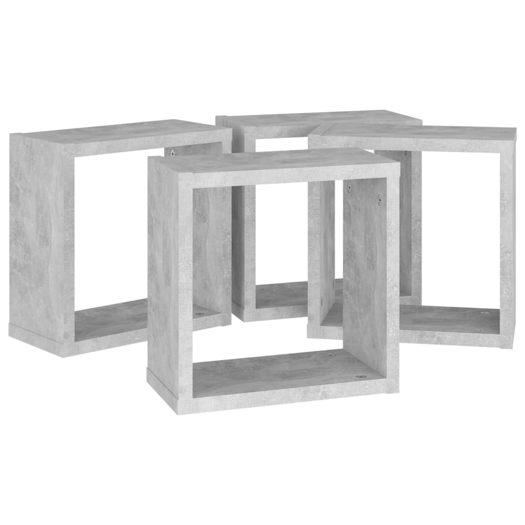 vidaXL Vegghyller kubeformet 4 stk betonggrå 30x15x30 cm