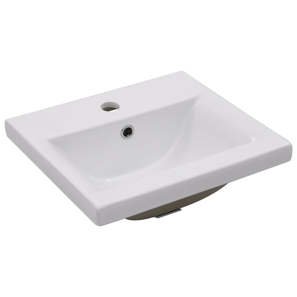 vidaXL Servantskap med innebygd vask hvit og sonoma eik sponplate