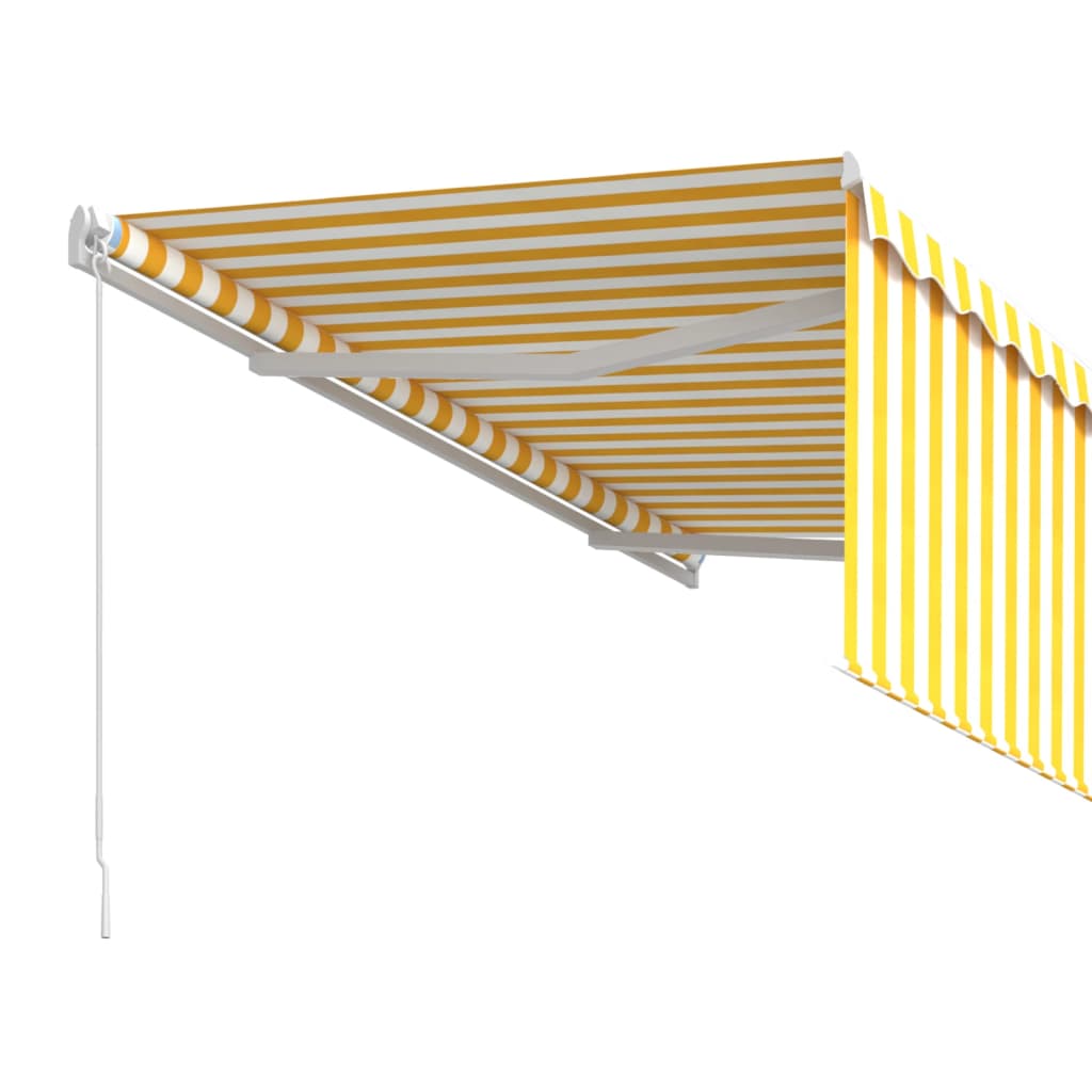 vidaXL Manuell markise med rullegardin 3x2,5 m gul og hvit