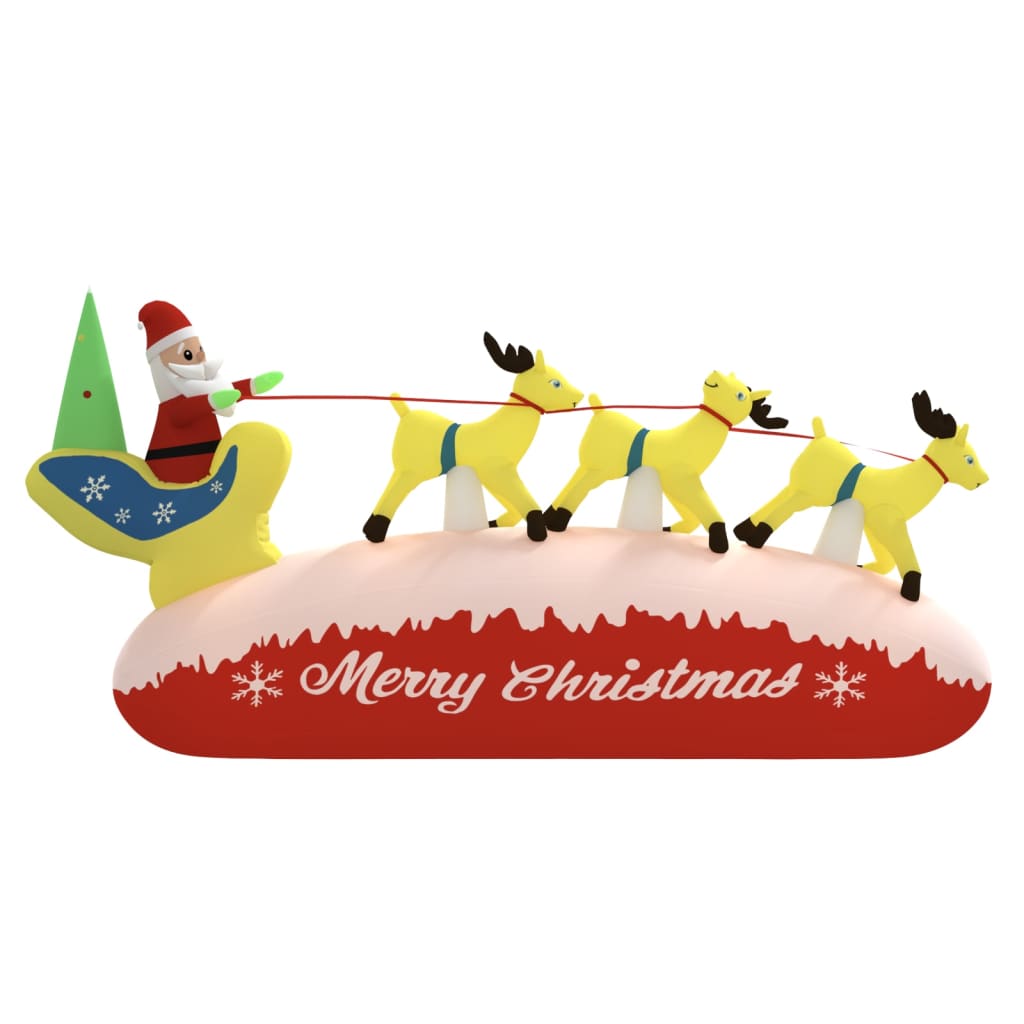 vidaXL Oppblåsbar julenisse og reinsdyr LED 145 cm