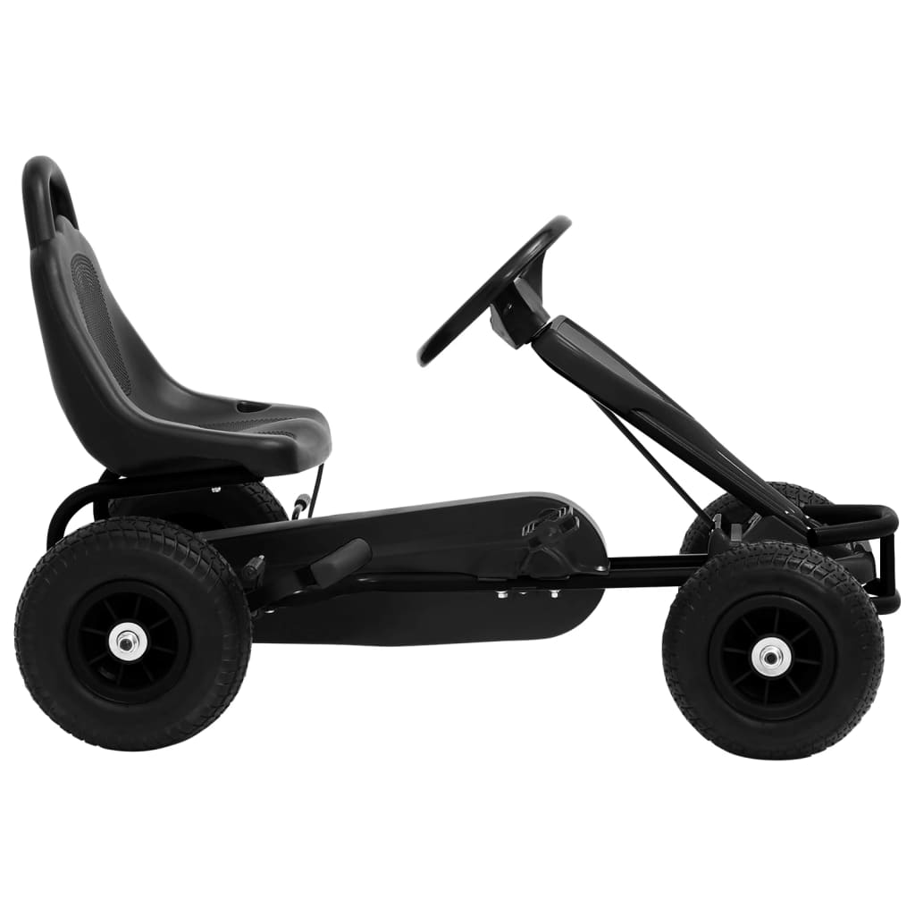 vidaXL Pedal-go-kart med pneumatiske dekk svart