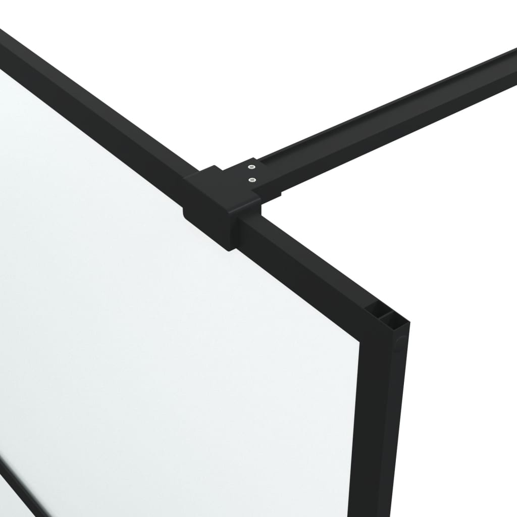 vidaXL Dusjvegg svart 140x195 cm frostet ESG-glass