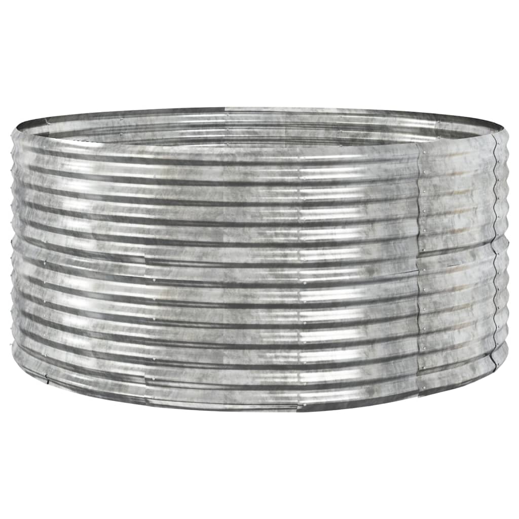 vidaXL Plantekasse sølv 140x140x68 cm pulverlakkert stål