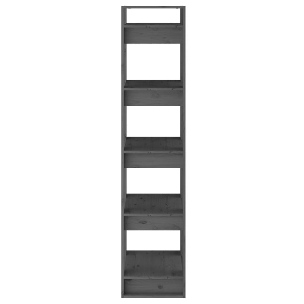 vidaXL Bokhylle/romdeler grå 41x35x160 cm heltre furu