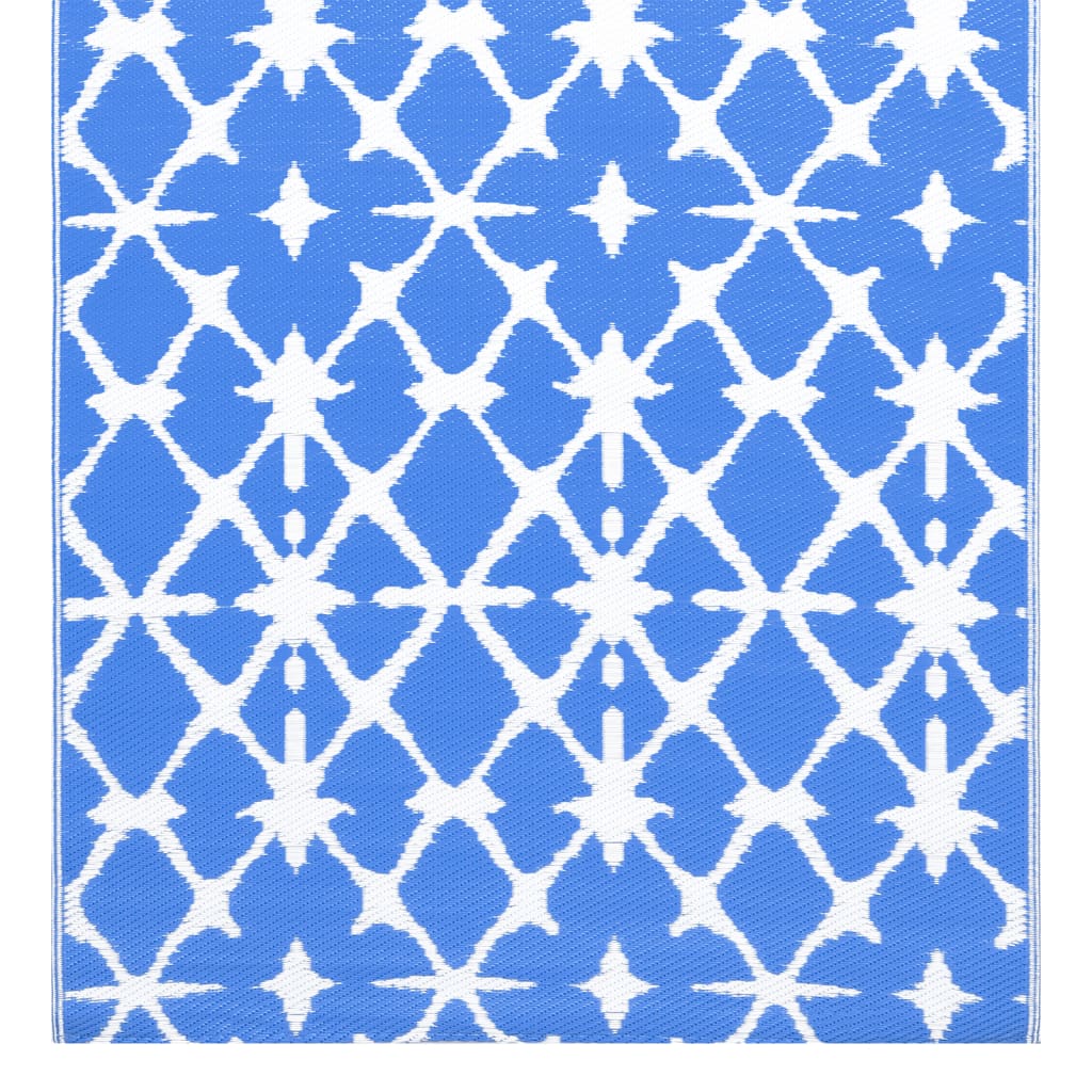vidaXL Uteteppe blå og hvit 120x180 cm PP