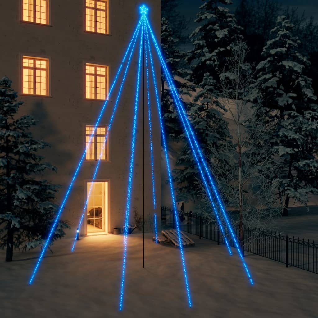 vidaXL Juletrelys innendørs utendørs 1300 LED blå 8 m