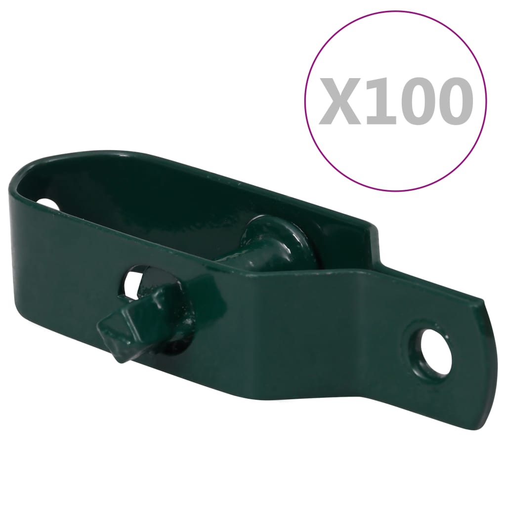 vidaXL Gjerdetrådstrammere 100 stk 100 mm stål grønn