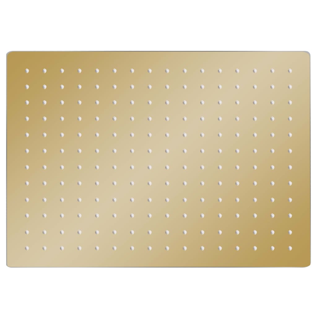vidaXL Regndusjhode rustfritt stål 40x30 cm firkantet gull
