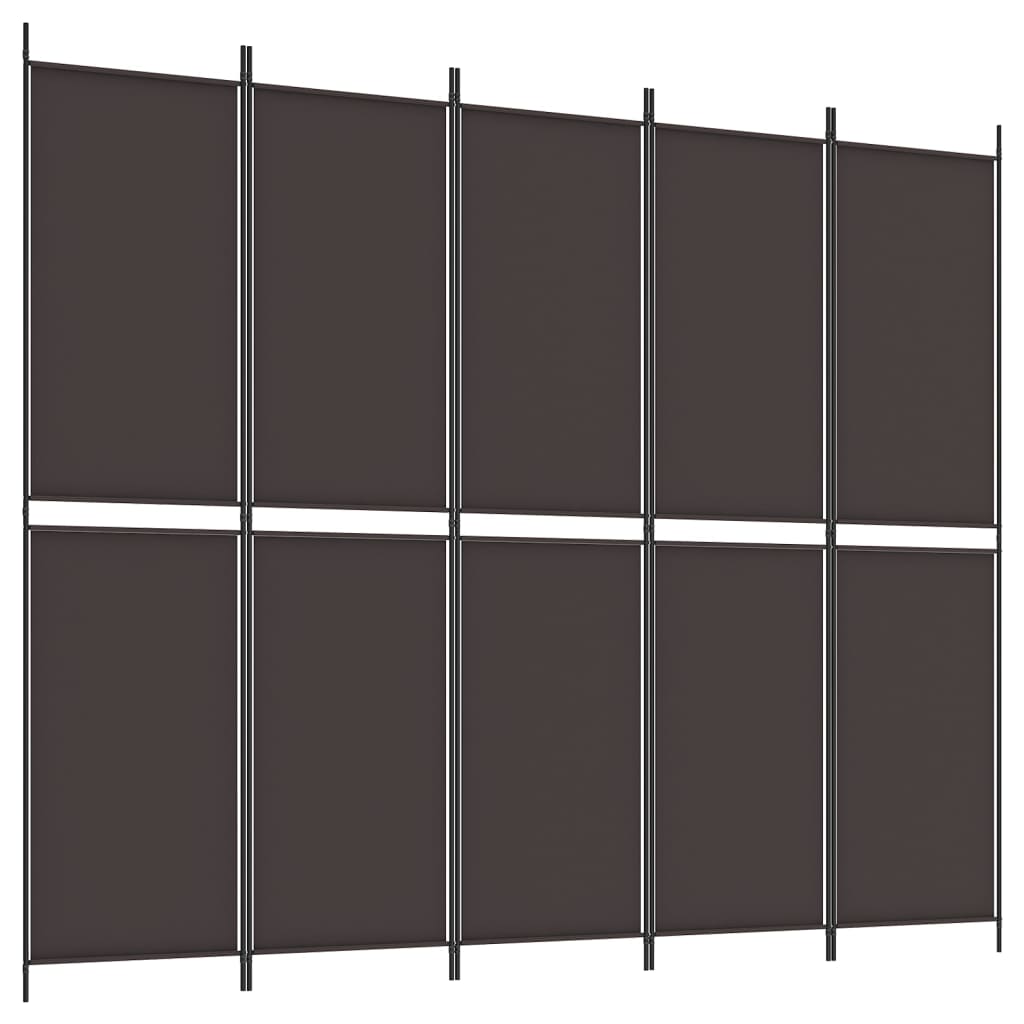 vidaXL Romdeler 6 paneler brun 300x220 cm stoff