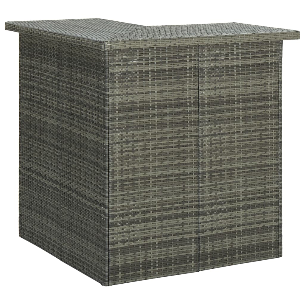vidaXL Hjørnebarbord grå 100x50x105 cm polyrotting