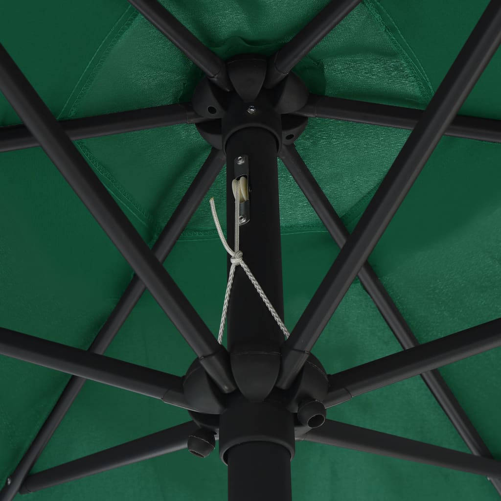 vidaXL Parasoll med aluminiumsstang 270x246 cm grønn