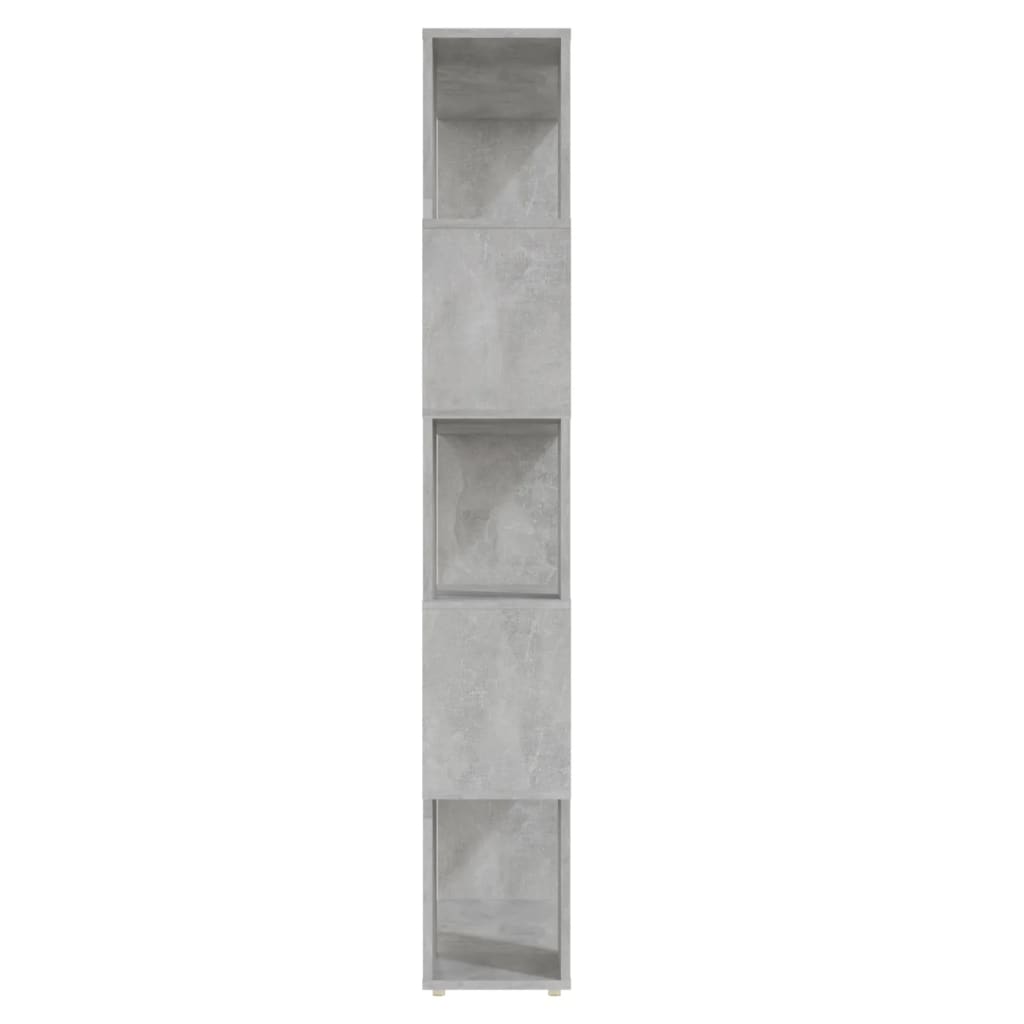 vidaXL Bokhylle/romdeler betonggrå 80x24x155 cm sponplate