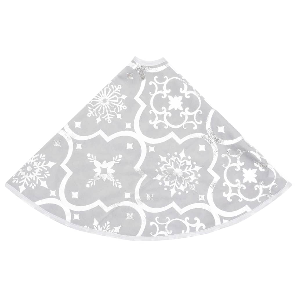 vidaXL Luksus juletreskjørt med sokk hvit 122 cm stoff
