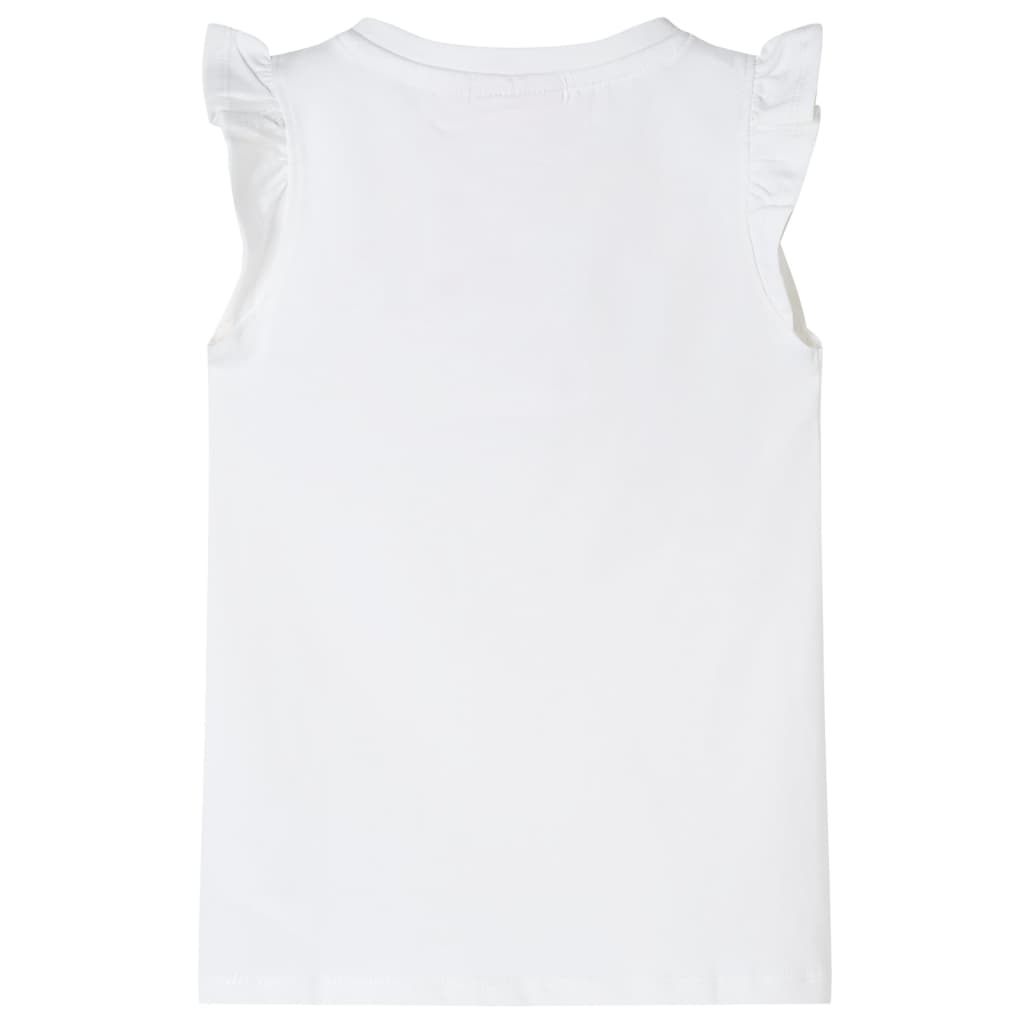 T-skjorte for barn med volangermer hvit 116