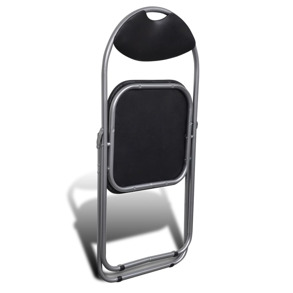 vidaXL Sammenleggbare spisestoler 6 stk svart kunstig skinn og stål