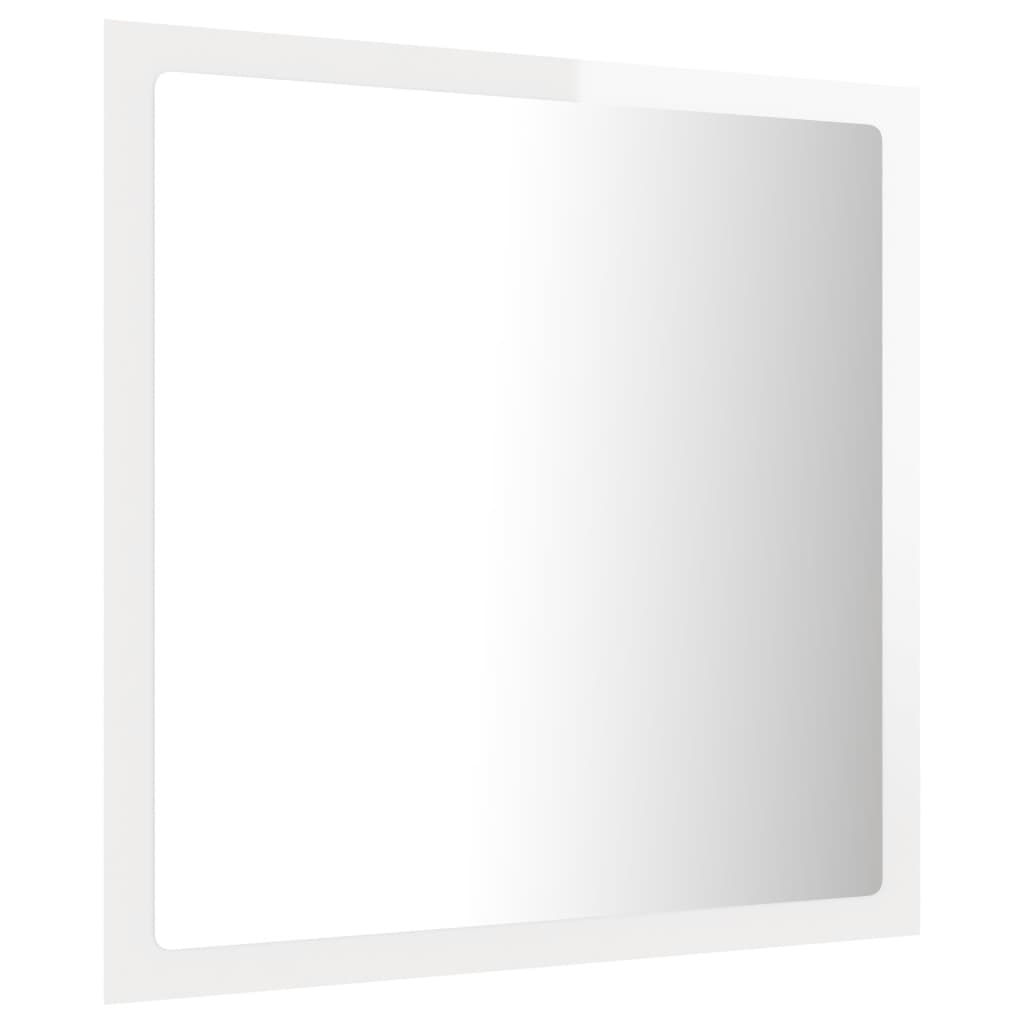vidaXL LED-badespeil høyglans hvit 40x8,5x37 cm akryl