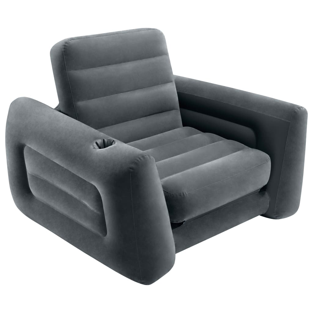 Intex Oppblåsbar stol 117x224x66 cm mørkegrå