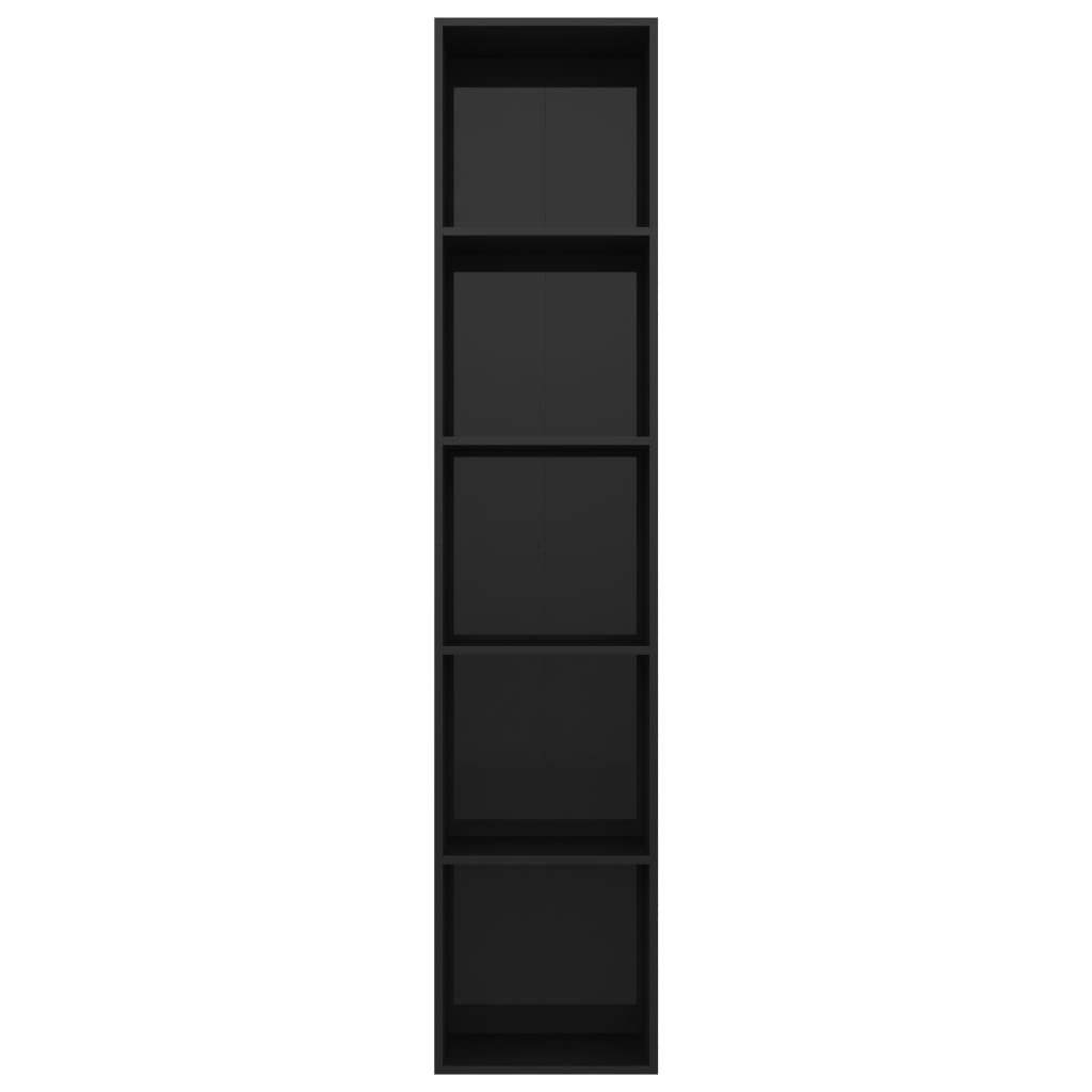 vidaXL Bokhylle høyglans svart 40x30x189 cm sponplate