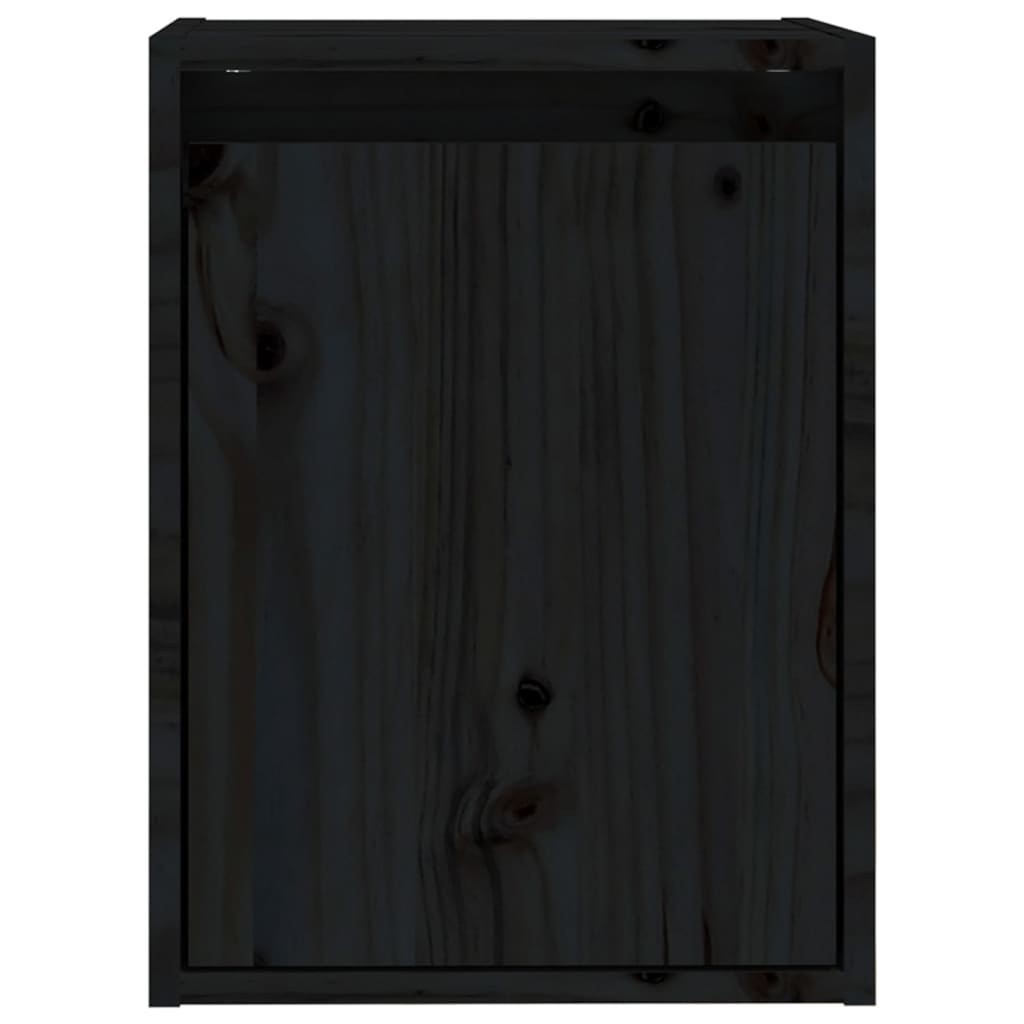 vidaXL Veggskap 2 stk svart 30x30x40 cm heltre furu