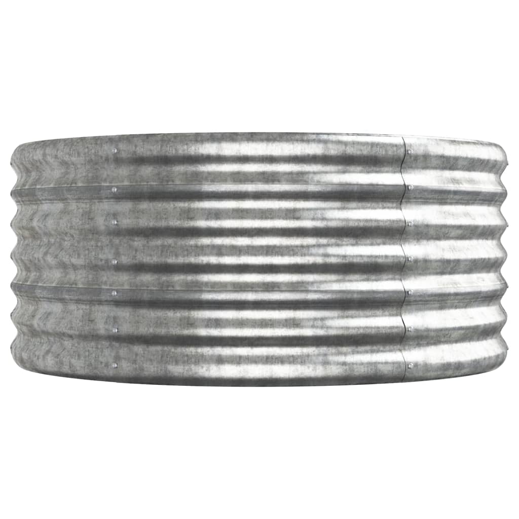vidaXL Høybed pulverlakkert stål 368x80x36 cm sølv