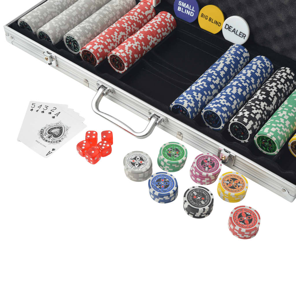 vidaXL Pokersett med 500 laser-sjetonger aluminium
