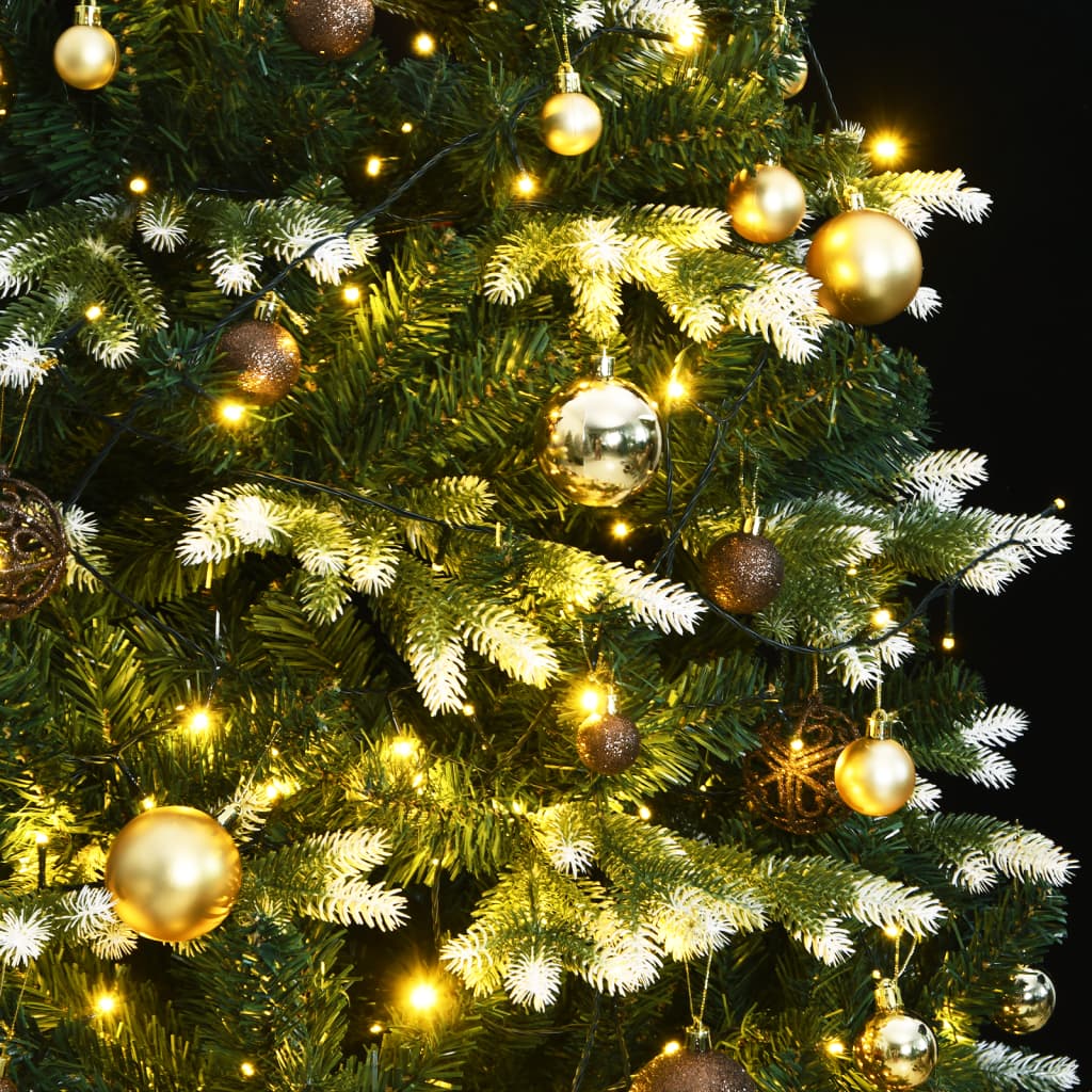 vidaXL Kunstig hengslet juletre med 300 LED og kulesett 240 cm
