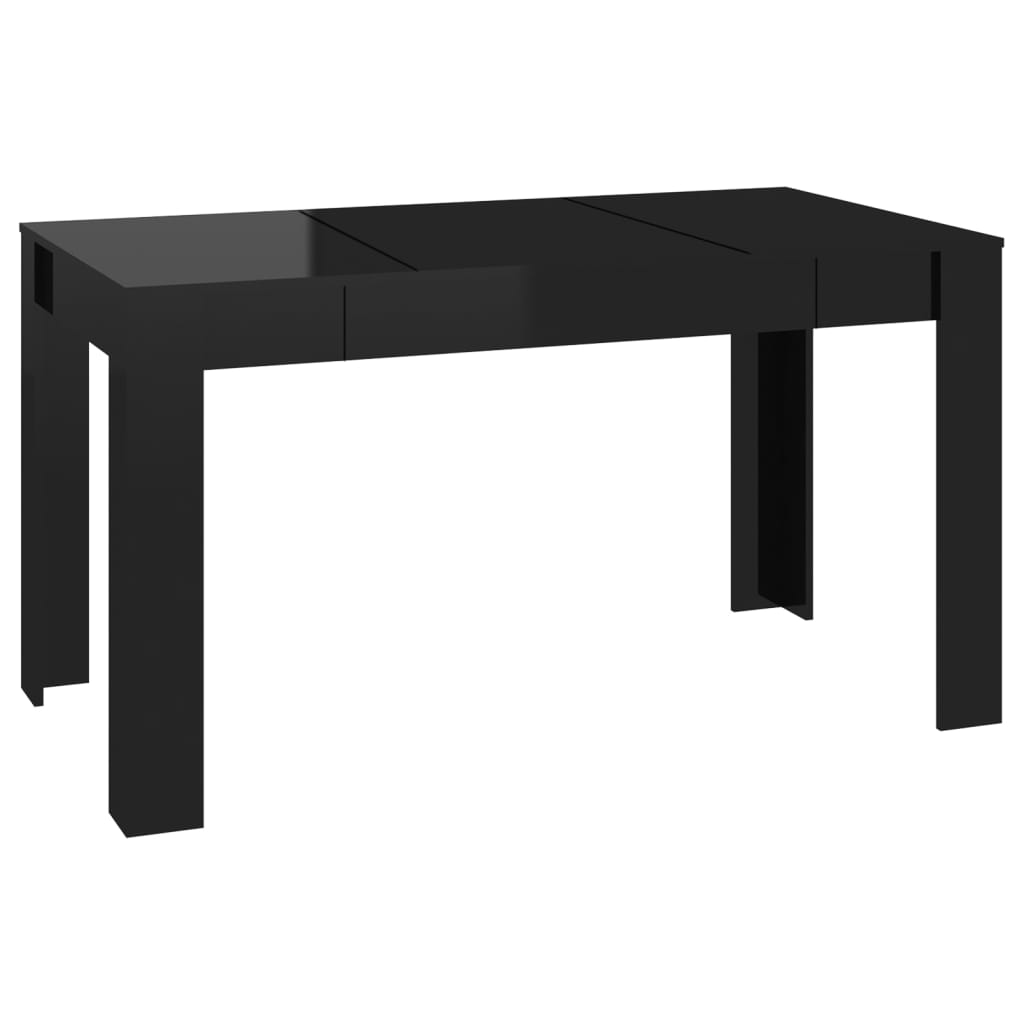 vidaXL Spisebord høyglans svart 140x74,5x76 cm sponplate