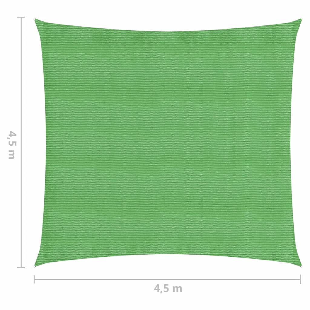 vidaXL Solseil 160 g/m² lysegrønn 4,5x4,5 m HDPE