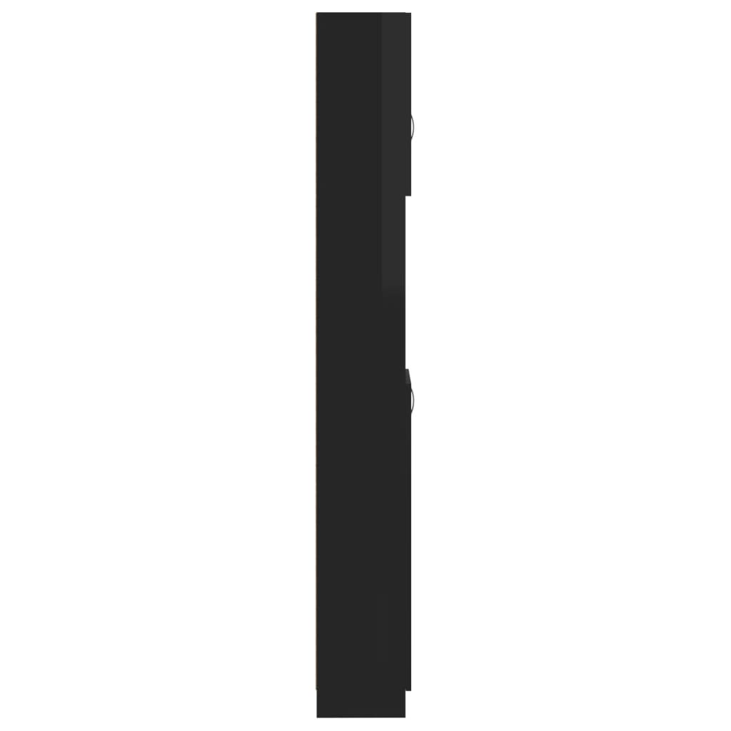 vidaXL Baderomsskap høyglans svart 32x25,5x190 cm sponplate