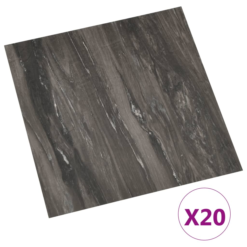 vidaXL Selvklebende gulvplanker 20 stk PVC 1,86 m² mørkegrå