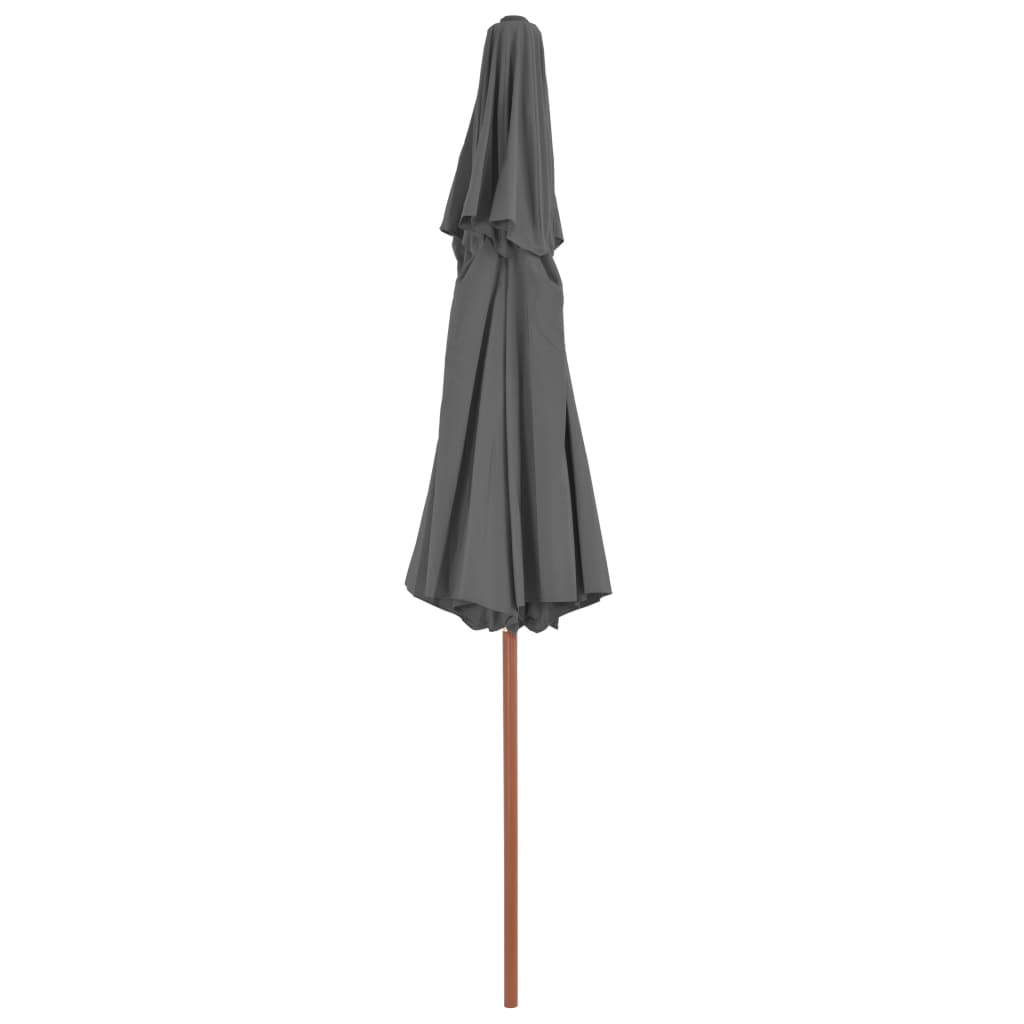 vidaXL Dobbel parasoll med trestang 270 cm antrasitt