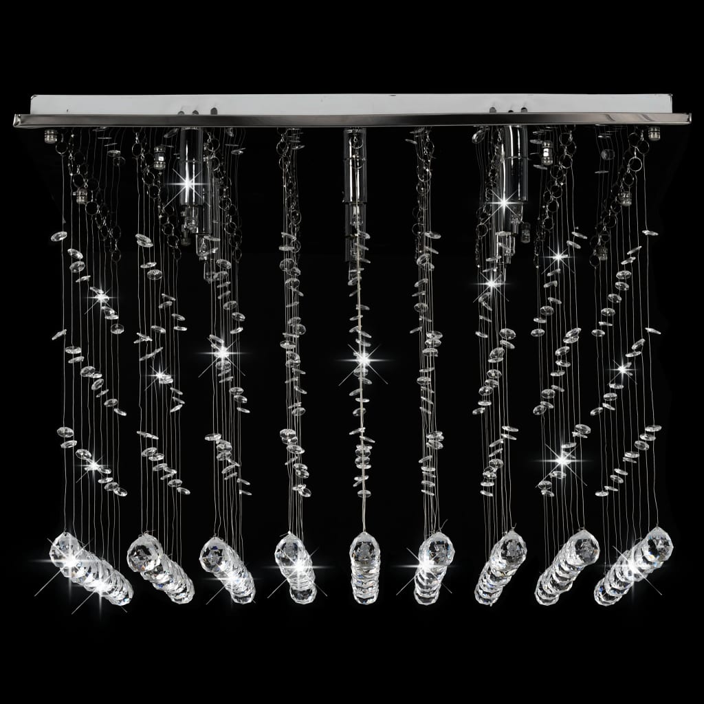 vidaXL Taklampe med krystallperler sølv kubisk G9