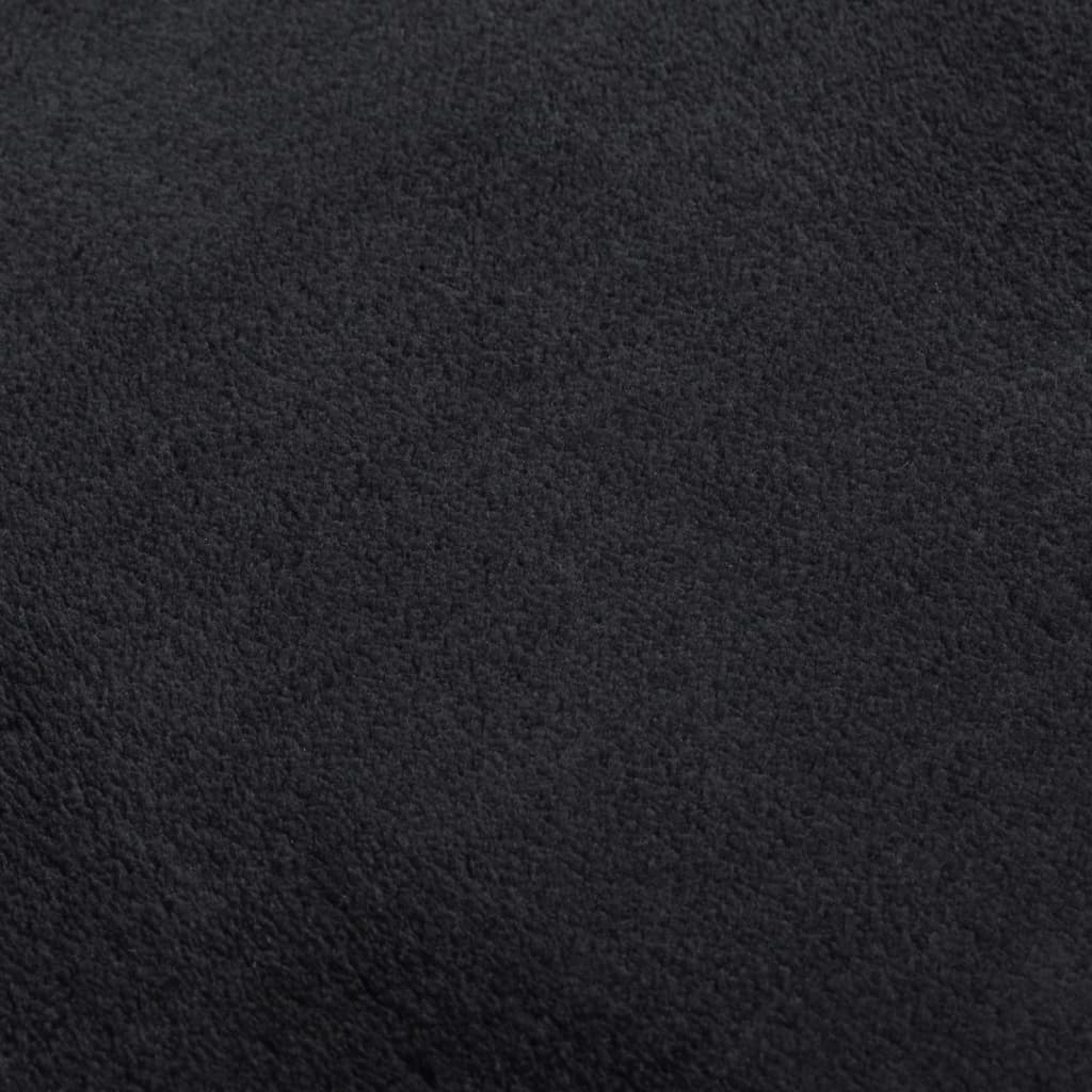 vidaXL Vaskbart teppe mykt kort lugg 80x150 cm sklisikker svart