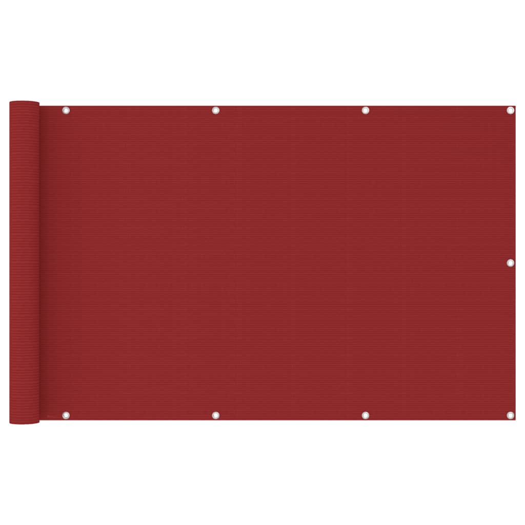 vidaXL Balkongskjerm rød 120x600 cm HDPE